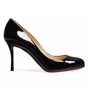 Black patent Christian Louboutin 85mm heels (Dolly)